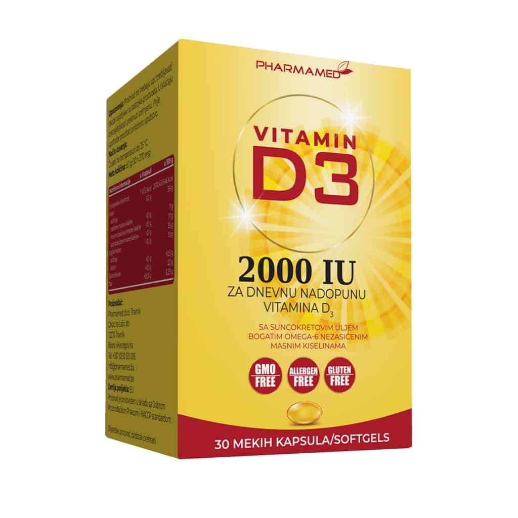 Pharmamed Vitamin D 2000 IU kapsule a30 - slika 1