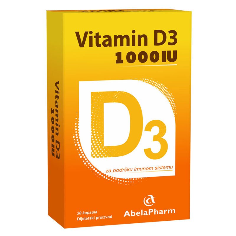 Abela Pharm  Vitamin D3 1000 IJ, 30 kapsula - slika 1