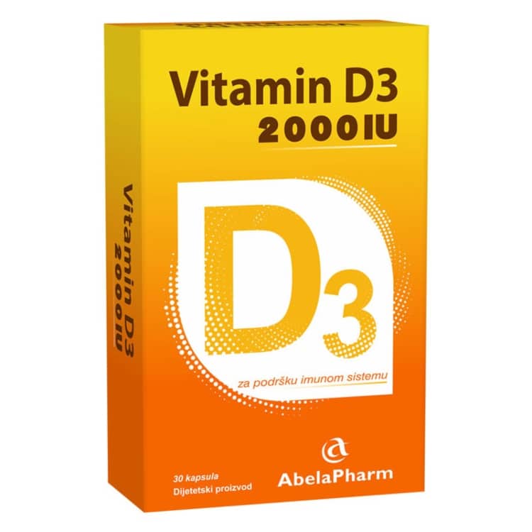 ABELAPHARM Vitamin D3 2000 IU 30 kapsula - slika 1
