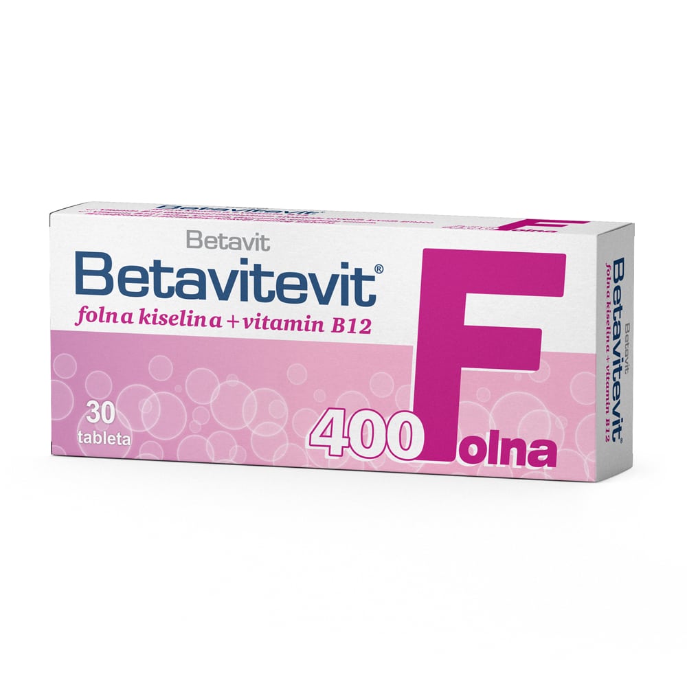 BETAVITEVIT Folna kiselina i vitamin B12 30 tableta - slika 1