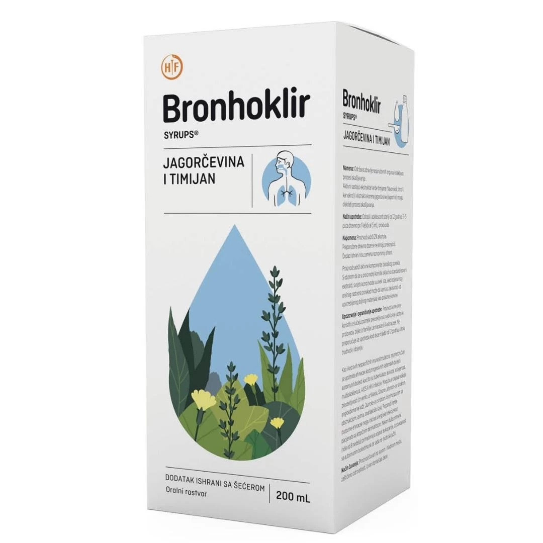 BRONHOKLIR Sirup jagorčevina i timijan 200ml - slika 1