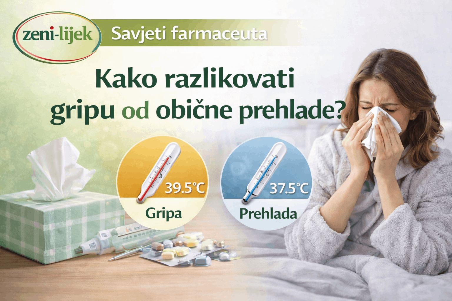 Kako razlikovati gripu od obične prehlade?