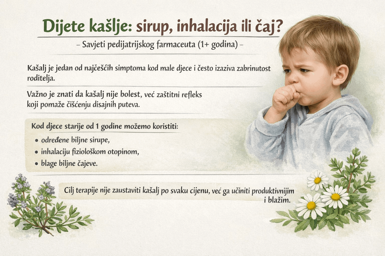 Dijete kašlje – sirup, inhalacija ili čaj?
