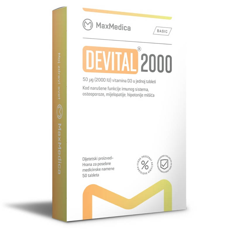 Devital 2000 Vitamin D, 50 tableta - slika 1