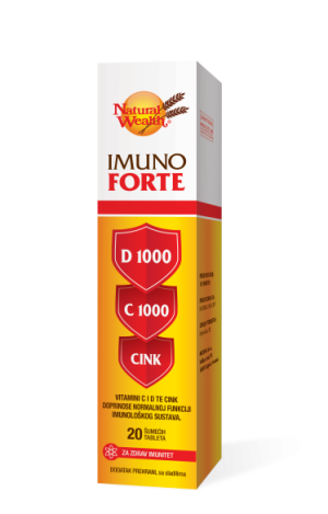 NATURAL WEALTH Imuno Forte D+C+cink šumeće tbl. a 20
